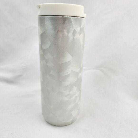 🔸️NWT Starbucks 2021 White Pearl Holiday Stainless Steel 12oz Travel Tumbler - Picture 5 of 12